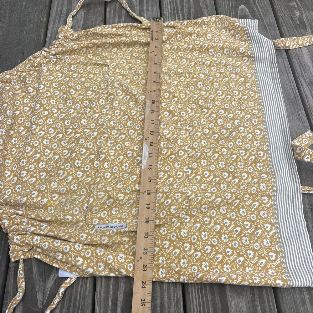 Williams-Sonoma Yellow Floral Women's Adult Size Apron 100%Cotton cottage